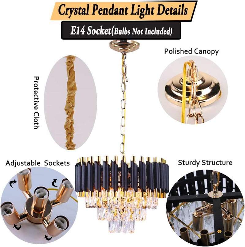 Crystal Chandelier 5-Light E14 Pendant Light