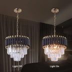 Crystal Chandelier Ceiling Light 3 Tier Round Pendant