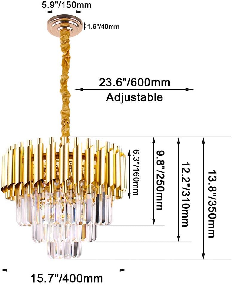Crystal Chandelier 5-Light E14 Pendant Light