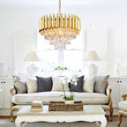 Crystal Chandelier Ceiling Light 3 Tier Round Pendant