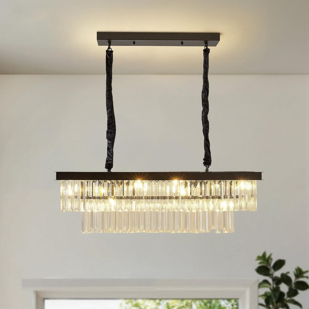 Crystal Chandelier Ceiling Light 6-Lights Modern 48CM Round