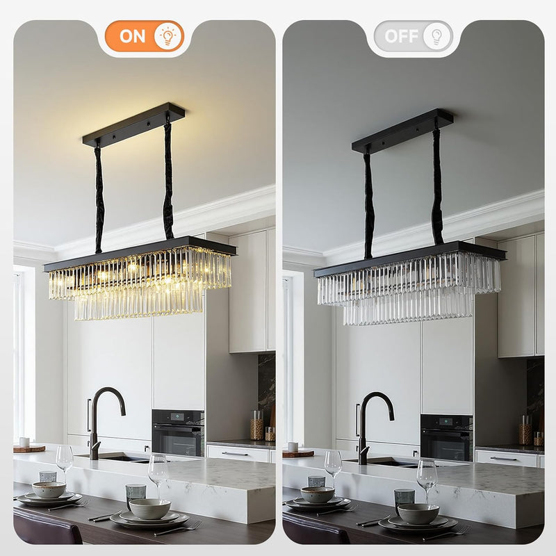 Crystal Chandelier Ceiling Light 6-Lights Modern 48CM Round