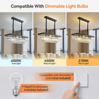 Crystal Chandelier Ceiling Light 6-Lights Modern 48CM Round