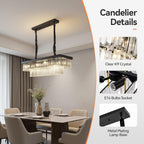 Crystal Chandelier Ceiling Light 6-Lights Modern 48CM Round