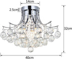 Crystal Chandelier Ceiling Light Modern Mini Flush Mount