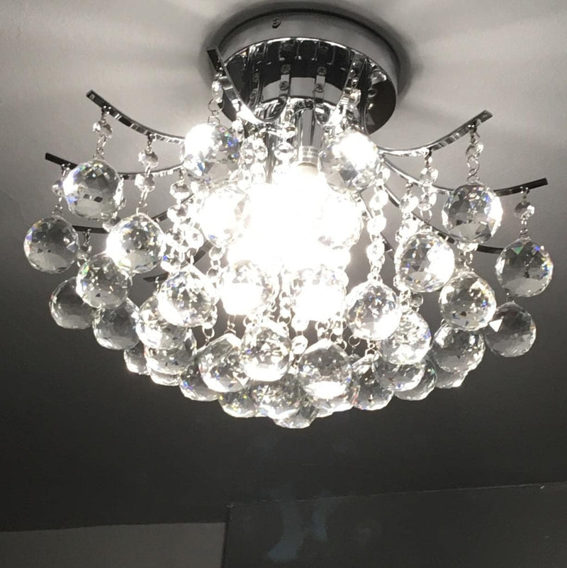 Crystal Chandelier Ceiling Light Modern Mini Flush Mount