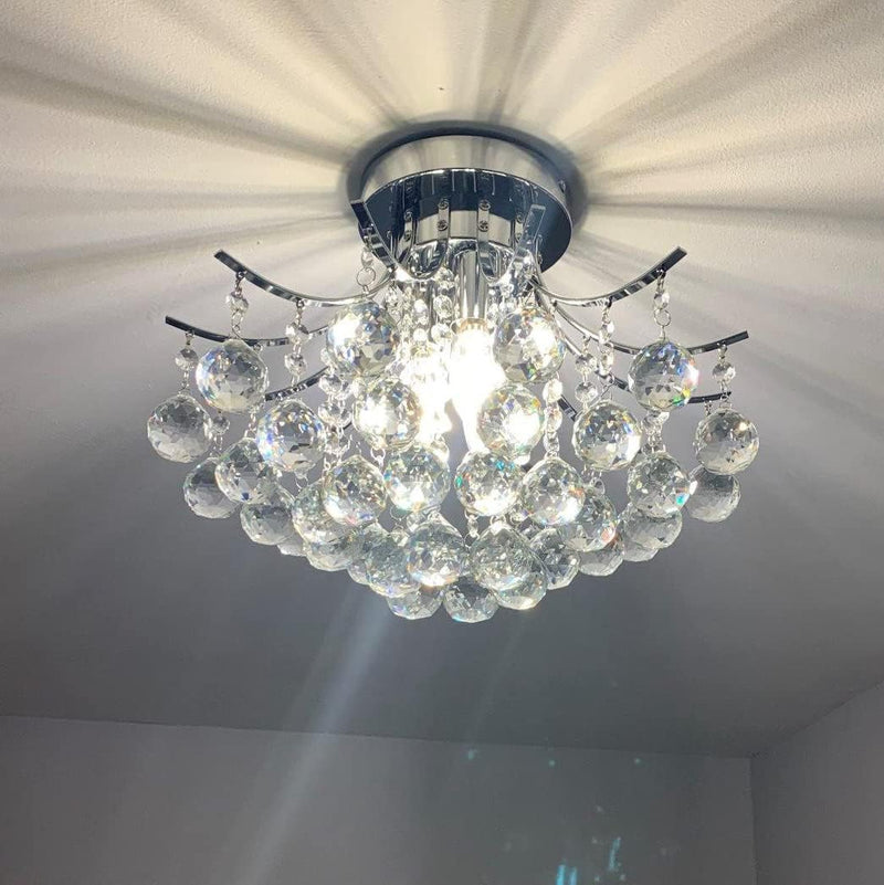 Crystal Chandelier Ceiling Light Modern Mini Flush Mount