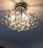 Crystal Chandelier Ceiling Light Modern Mini Flush Mount