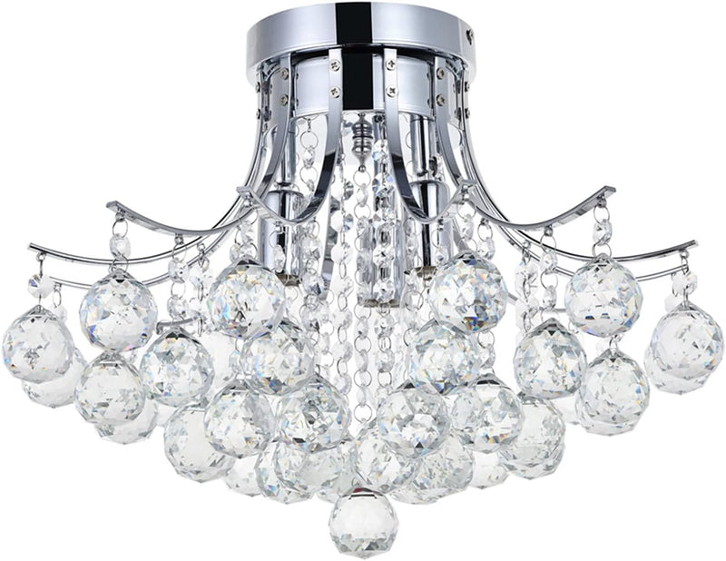 Crystal Chandelier Ceiling Light Modern Mini Flush Mount