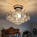 Crystal Chandelier Ceiling Light Modern Mini Flush Mount
