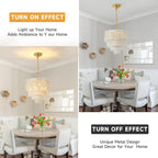 Crystal Chandelier Chrome Round Glass Pendant Light