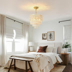 Crystal Chandelier Chrome Round Glass Pendant Light