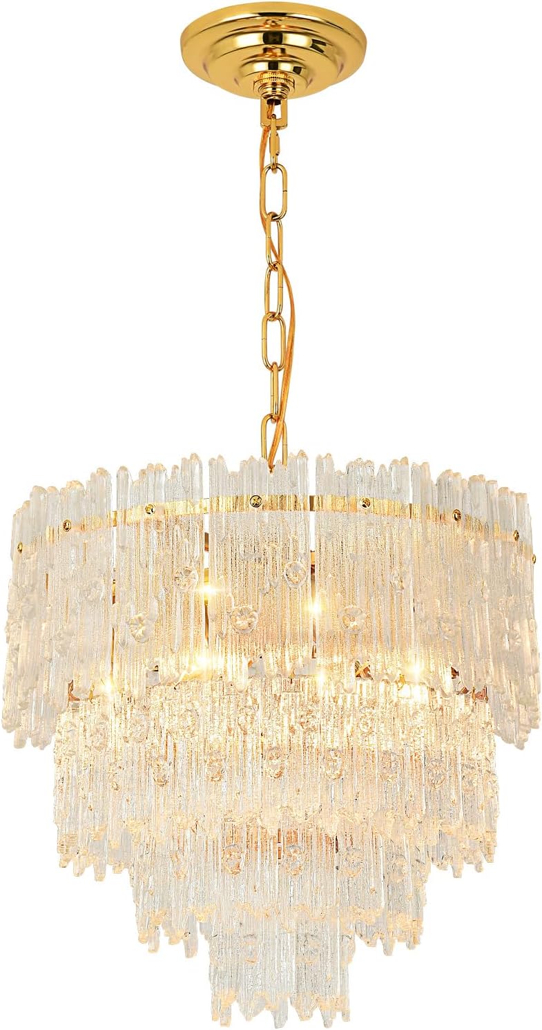 Crystal Chandelier Chrome Round Glass Pendant Light