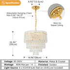 Crystal Chandelier Chrome Round Glass Pendant Light