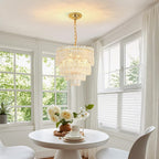 Crystal Chandelier Chrome Round Glass Pendant Light