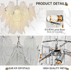 Crystal Chandelier Chrome Round Glass Pendant Light Raindrop