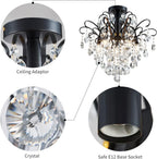 Crystal Chandelier Flushmount Ceiling Light Modern Lighting