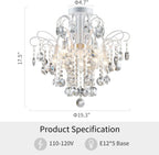 Crystal Chandelier Flushmount Ceiling Light Modern Lighting
