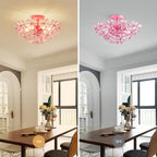 Crystal Chandelier Flushmount Ceiling Light Modern Lighting