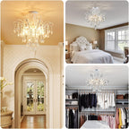 Crystal Chandelier Flushmount Ceiling Light Modern Lighting
