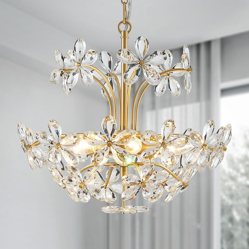 Crystal Chandelier Flushmount Ceiling Light Modern Lighting