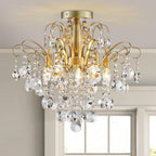 Crystal Chandelier Flushmount Ceiling Light Modern Lighting