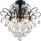 Crystal Chandelier Flushmount Ceiling Light Modern Lighting