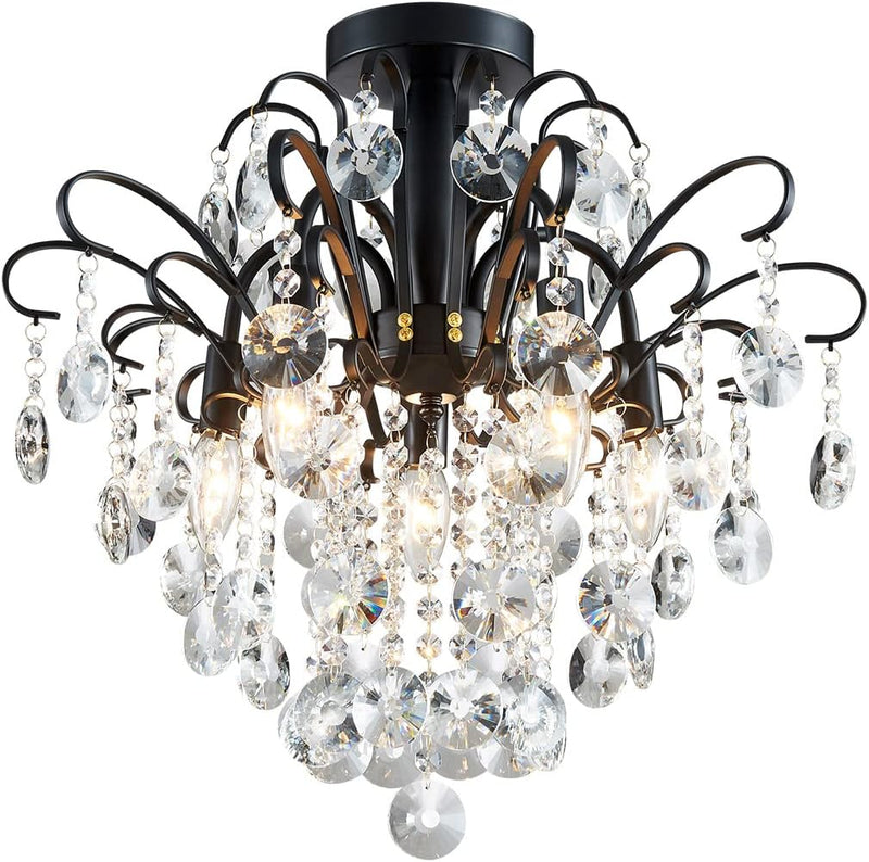 Crystal Chandelier Flushmount Ceiling Light Modern Lighting