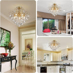 Crystal Chandelier Flushmount Ceiling Light Modern Lighting