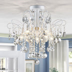 Crystal Chandelier Flushmount Ceiling Light Modern Lighting
