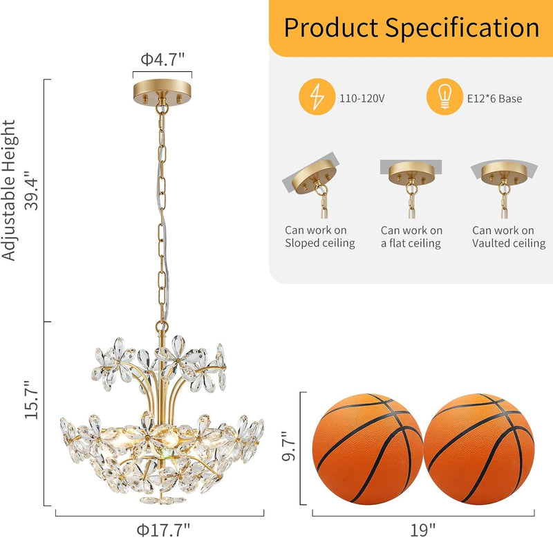 Crystal Chandelier Flushmount Ceiling Light Modern Lighting