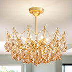 Crystal Chandelier Flushmount Ceiling Light Modern Lighting