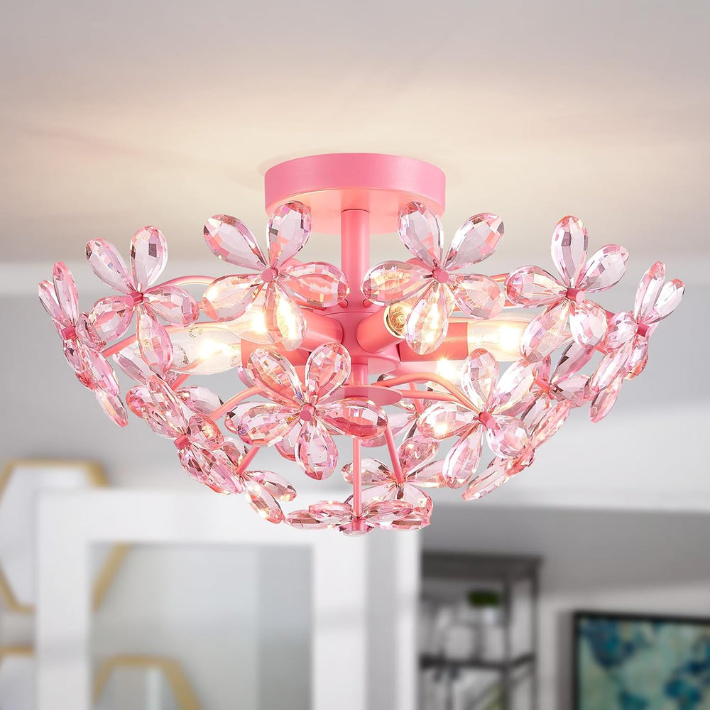 Crystal Chandelier Flushmount Ceiling Light Modern Lighting