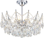 Crystal Chandelier Flushmount Ceiling Light Modern Lighting