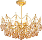 Crystal Chandelier Flushmount Ceiling Light Modern Lighting