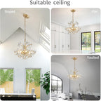 Crystal Chandelier Flushmount Ceiling Light Modern Lighting