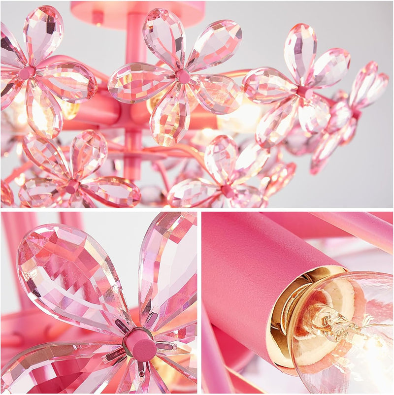Crystal Chandelier Flushmount Ceiling Light Modern Lighting