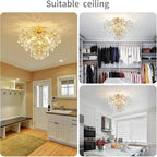 Crystal Chandelier Flushmount Ceiling Light Modern Lighting