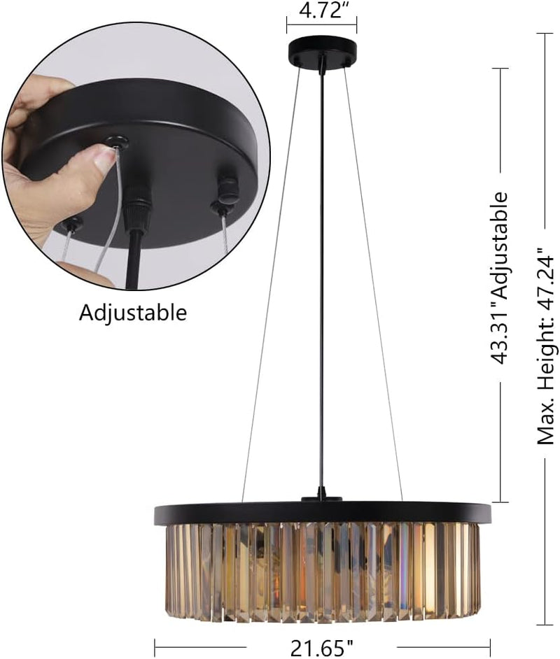 Crystal Chandelier for Foyer Dining Room 6 Lights