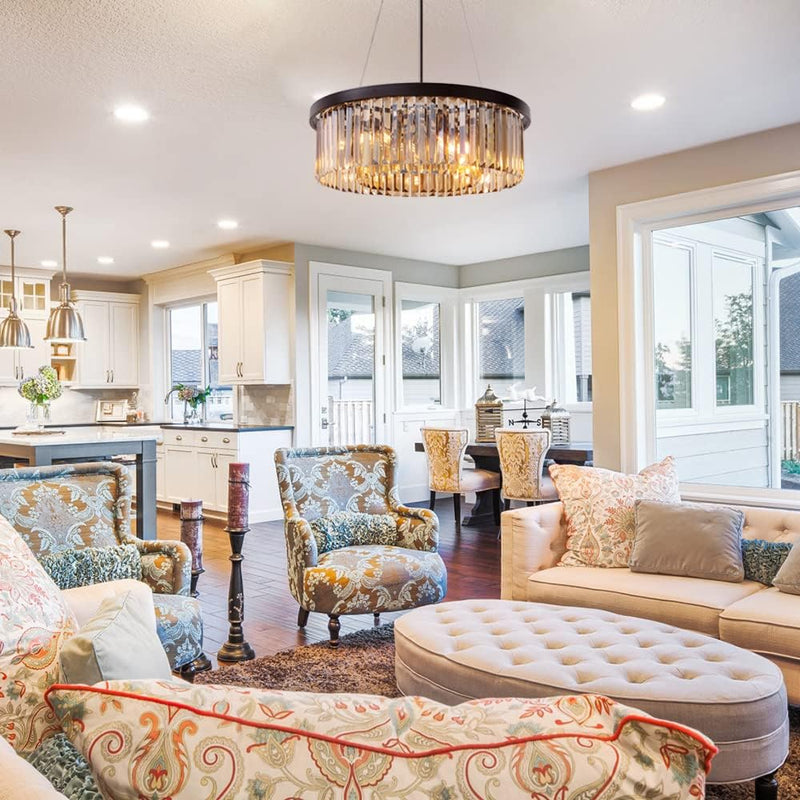 Crystal Chandelier for Foyer Dining Room 6 Lights