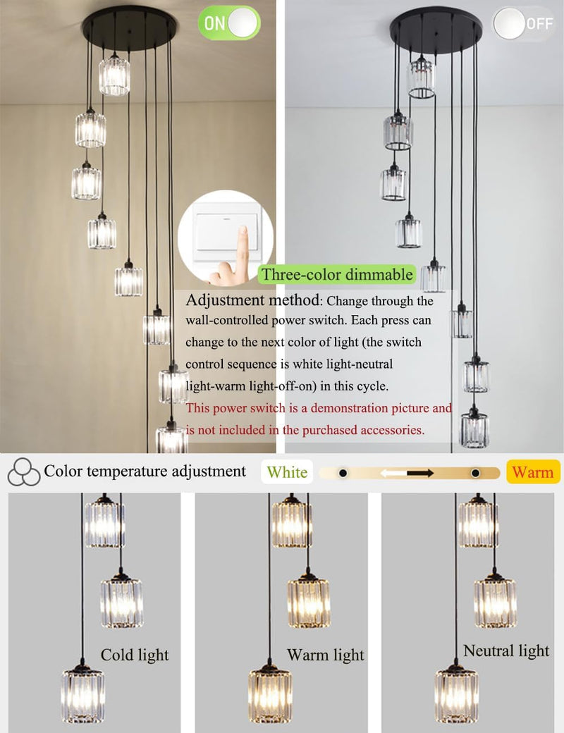 Crystal Chandelier for High Ceilings Modern Raindrop Pendant