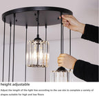Crystal Chandelier for High Ceilings Modern Raindrop Pendant