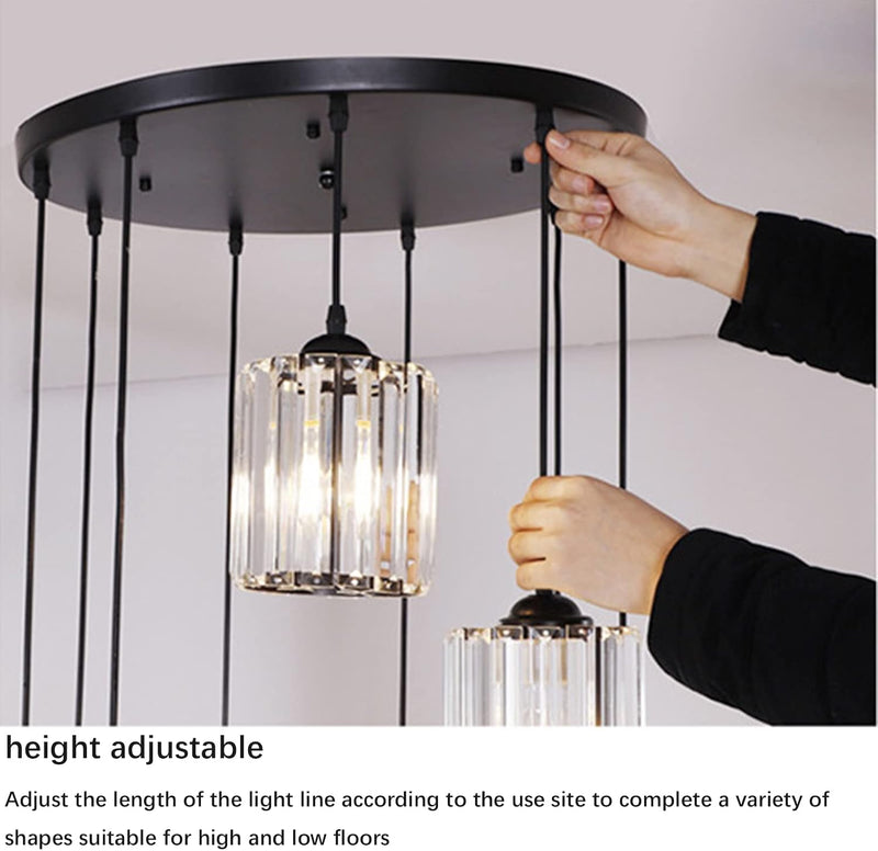 Crystal Chandelier for High Ceilings Modern Raindrop Pendant