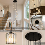 Crystal Chandelier for High Ceilings Modern Raindrop Pendant