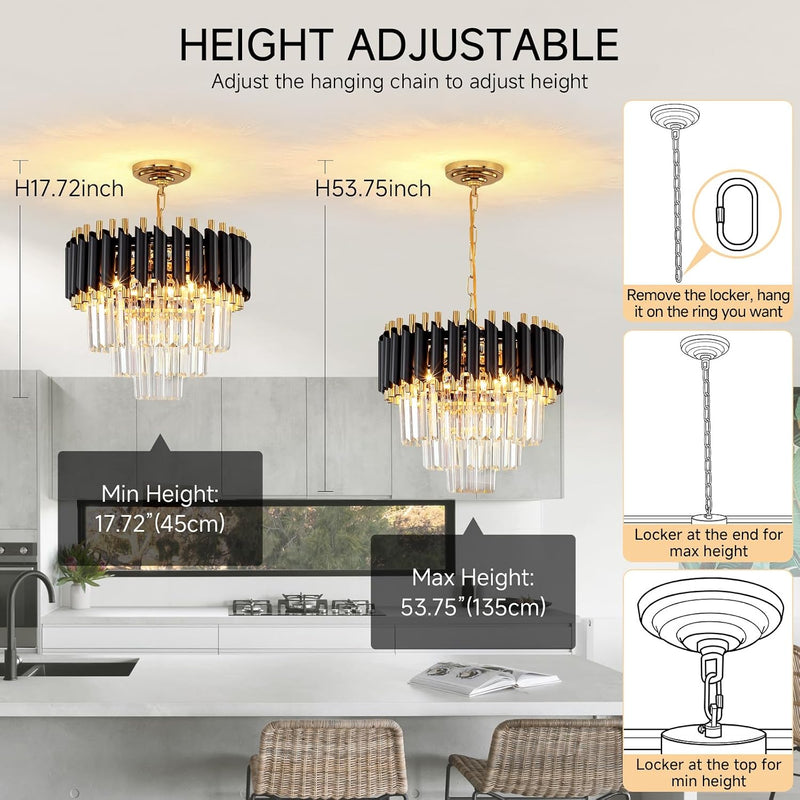 Crystal Chandelier Pendant Light Small Modern for Entryway