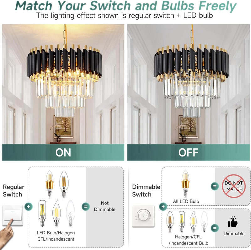 Crystal Chandelier Pendant Light Small Modern for Entryway