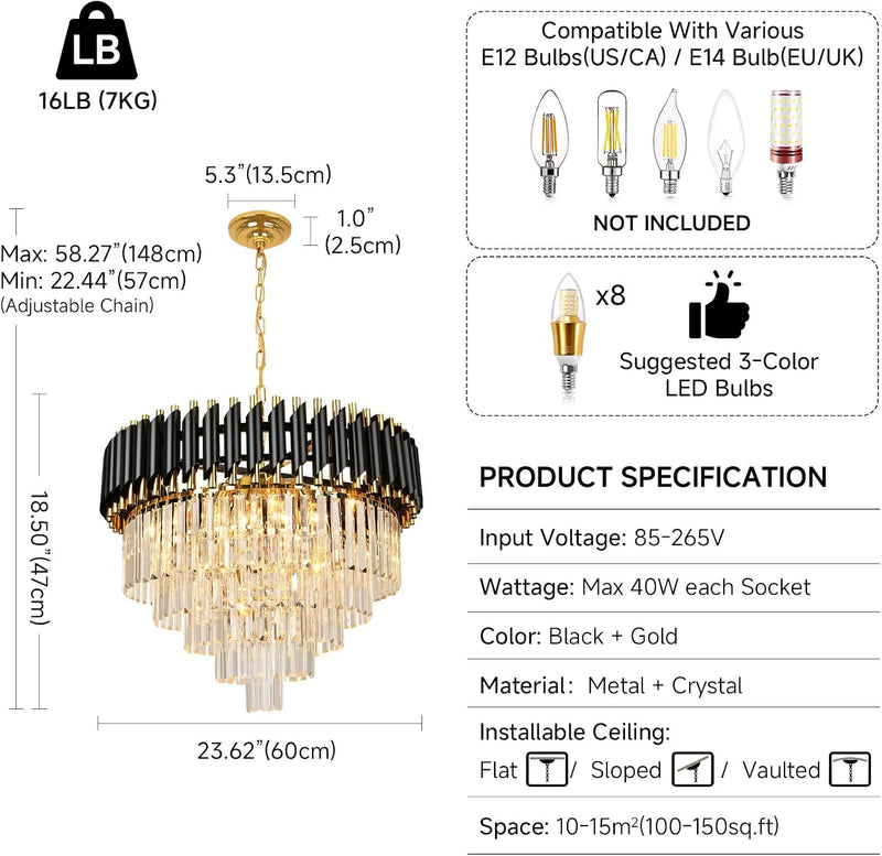 Crystal Chandelier Pendant Light Small Modern for Entryway
