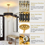 Crystal Chandelier Pendant Light Small Modern for Entryway