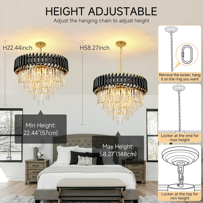 Crystal Chandelier Pendant Light Small Modern for Entryway