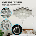 Crystal Chandeliers 13'' Modern LED Ceiling Light